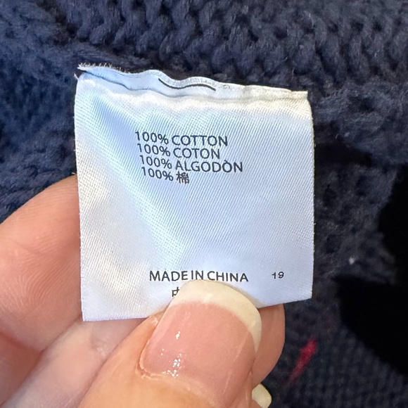 Brandy Melville American Flag Sweater One Size Blue Crewneck Preppy USA - Picture 9 of 10